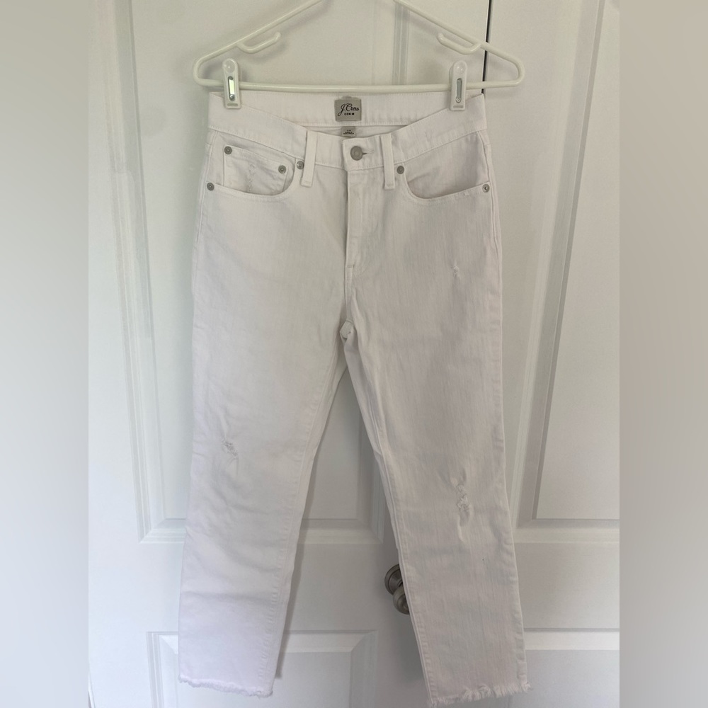 Jcrew white crop denim